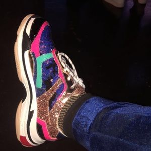Multi sequin sneakers women 7.5